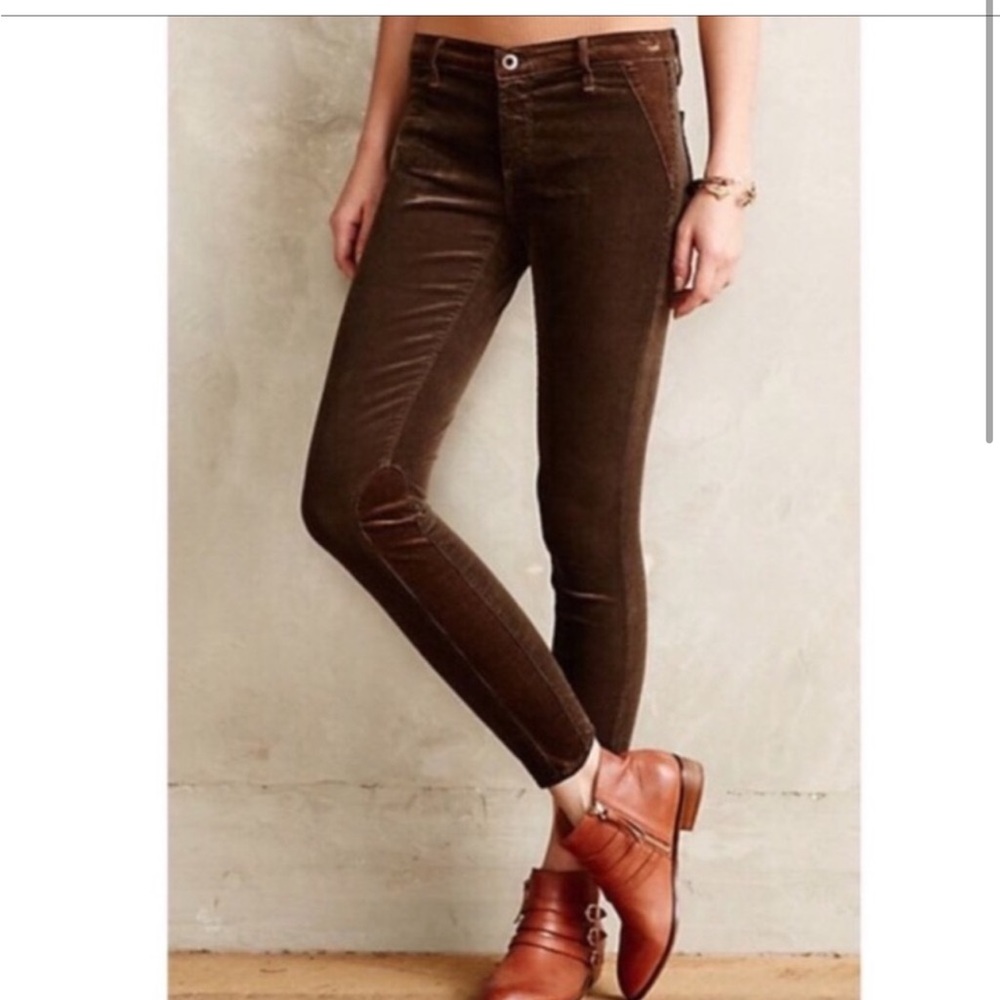 AG The Stevie Ankle Jodhpur Slim Straight Ankle Brown Corduroy New Without Tag